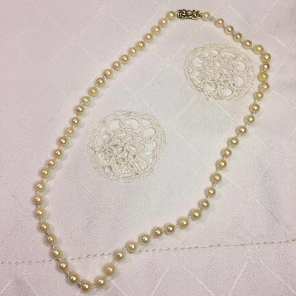 VNT.MIKIMOTO 6.5-7 Akoya Cultured Pearl Necklace